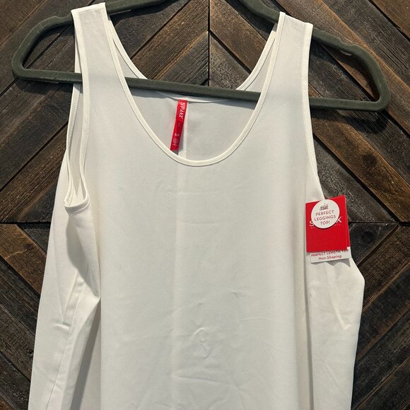 Spanx Perfect Length Top Large Chiffon Flowy Sleeveless Tank Powder White - Picture 1 of 5